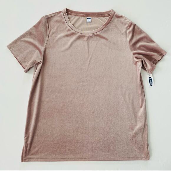 Old Navy | Velvet Crew Neck T-shirt NWT M Mauve - Picture 1 of 7